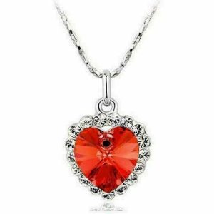 White gold-plated Heart of the Sea pendant (4 colors available)